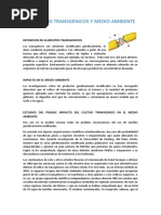 Alimentos Transgenicos y Medio Ambiente