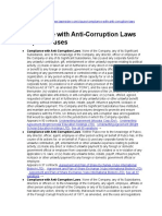 Compliance With Anti-Corruption Laws Sample Clauses