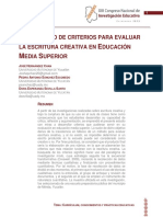 D E M S: Esarrollo de Criterios para Evaluar La Escritura Creativa en Ducación Edia Uperior