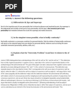 1.) Differentiate Id, Ego and Superego: Let'S Nitiate!