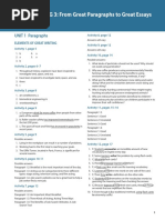 Great Writing 3 (5th Edition) : From Great Paragraphs To Great Essays - Answer Key