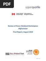 Upper Quartile Evaluation of Peace Dividend Marketplace - Afghanistan - CIDA Provisionally Provided Version