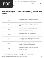 Philo 107 - Chapter 1 - Ethics - Its Meaning, Nature, and Scope Flashcards - Quizlet