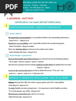 A. Grammar - Ngữ Pháp: Chuyên Đề 01: Các Dạng Chủ Ngữ Thông Dụng