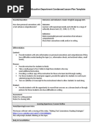 Education Department Condensed Lesson Plan Template