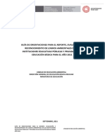 Guía de Orientaciones para El Reporte, Evaluación y Reconocimiento de Logros Ambientales de Las Instituciones Educativas Públicas y Privadas de La Educación Básica para El Año 2021