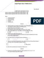 CBSE Sample Paper Class 7 Maths Set 1