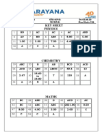 JEE Advanced Practice Papers Keys.