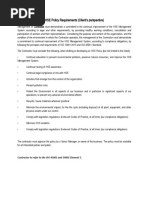 HSE Policy Requirements (Client's Perspective) : Contractor To Refer To The ISO 45001 and 14001 Element 5