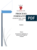 Proceso Formativo Estudio de Caso-Trastorno de Lenguaje