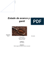 Informe N°4 Carta Gantt, Estado de Avance