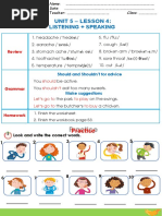 Practice: Unit 5 - Lesson 4: Listening + Speaking