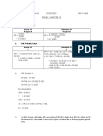 I. Payback Period Same CF Project A Different CF Project B