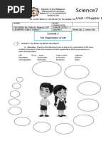 Science 7-Supplemental Activity 2nd Quarter