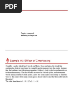 Topics Covered: Memory Subsystem