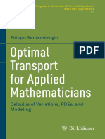 Optimal Transport For Applied Mathematicians: Filippo Santambrogio