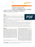 The Association Between Adiponectin, HDL-cholesterol and a1-antitrypsin-LDL in Female Subjects Without Metabolic Syndrome