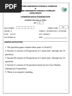 X Maths Standard QP Set B