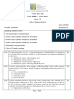 2021-22 - T1 Mock Test - Class XII - Business Studies - Set1