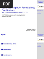 Basic Counting Rule Permutations Combinations: Text: A Course in Probability by Weiss 3.1 3.3