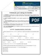 Trabalho - 3° Ano - Geometria Analítica