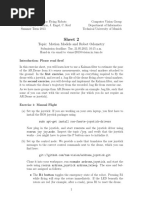 Sheet 2: Topic: Motion Models and Robot Odometry