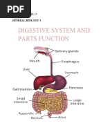 Digestive System and Parts Function: 12STEM-1 General Biology 2