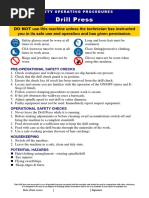 SOP For Drill Press