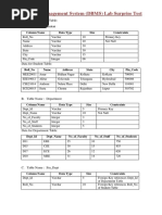 DBMS Lab Surprise Test