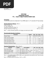 NTE7420 Integrated Circuit TTL Dual 4 Input Positive NAND Gate