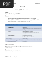 LAB # 10 Stack ADT Implementation: Object