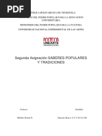 Segunda Asignación SABERES POPULARES Y TRADICIONES