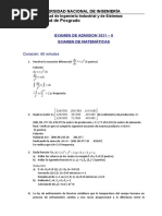 Examen de Admisión Upg-Fiis 2021-2 Matematicas Solucionario