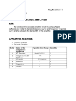 Cascode Amplifier: Exp - No: 5 Date: 20-9-2021