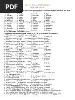 Btav 12 Unit 10 Endangered Species Test 1 Keys