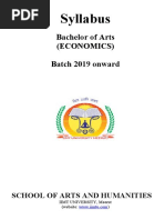 Syllabus: Bachelor of Arts (Economics) Batch 2019 Onward