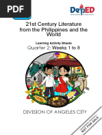 21st Century Literature From The Philippines and The World: Quarter 2: Weeks 1 To 8