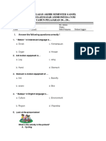 SOAL PAS Bahasa Inggris Kelas 5 Semester 1