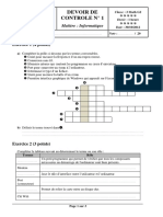 Devoir de Contrôle N°1 - Informatique - 3ème Mathématiques (2012-2013) MR Layouni Kais