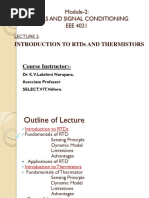 Module-2: Sensors and Signal Conditioning EEE 4021: Introduction To Rtds and Thermistors