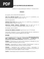 Contrato de Prestación de Servicios Restauracion de Restaurante