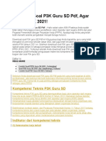 Soal P3K Guru SD PDF, Agar Lulus PPPK 2021