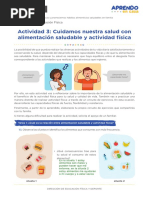 Actividad 3: Cuidamos Nuestra Salud Con Alimentación Saludable y Actividad Física