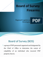 Board of Survey Firearms: Regional Logistics and Research Development Division