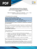 Guía de Actividades y Rúbrica de Evaluación - Unidad 1 - Tarea 2 - Taller Sobre Conceptos Básicos de La Ingeniería