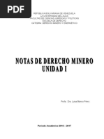 UNIDAD I-NOTAS DE DERECHO MINERO UNIDAD I. Período 2016-2017