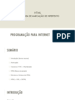 HTML - Linguagem de Marcacao de Hipertexto