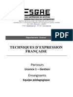 Techniques D'expression Française