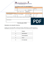 Pauta de Observación Psicopedagógica