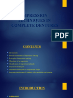 Impression Techniques in Complete Dentures: Submitted By: Dhananjay Vasudeva Mds 1 Year